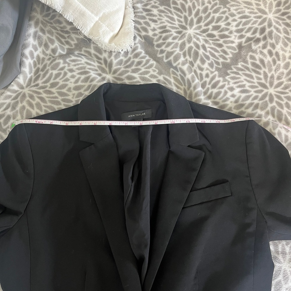Ann Taylor Black Tailored Blazer Size 0 Single Button Office Workwear Classic - Picture 6 of 9